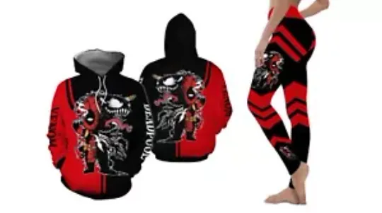 Deadpool Venom-For Women Hoodie Leggings Set