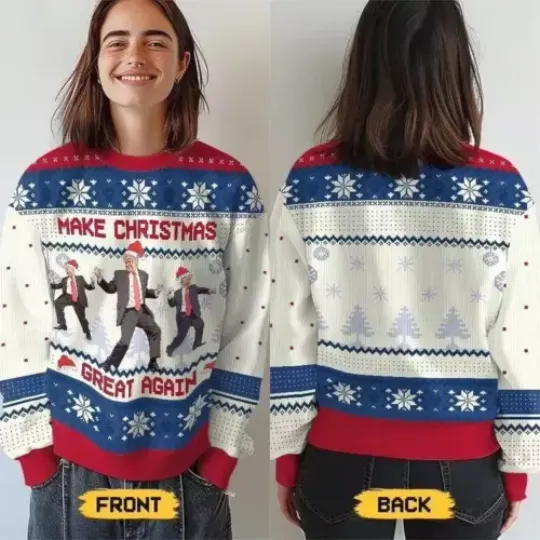 Trump Dancing Make Christmas Great Again Ugly Sweater, Donald Trump Ugly Sweater