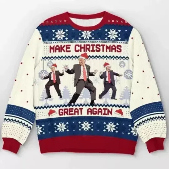 Trump Dancing Make Christmas Great Again Ugly Sweater, Donald Trump Ugly Sweater