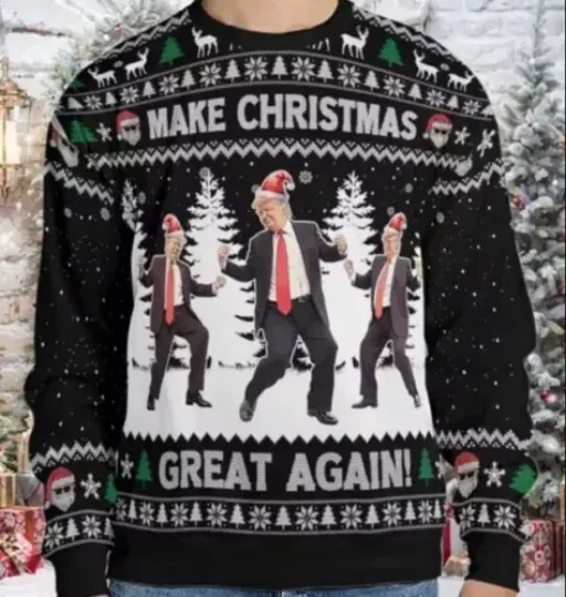 Trump Dancing Make Christmas Great Again Ugly Sweater, Gifts Christmas