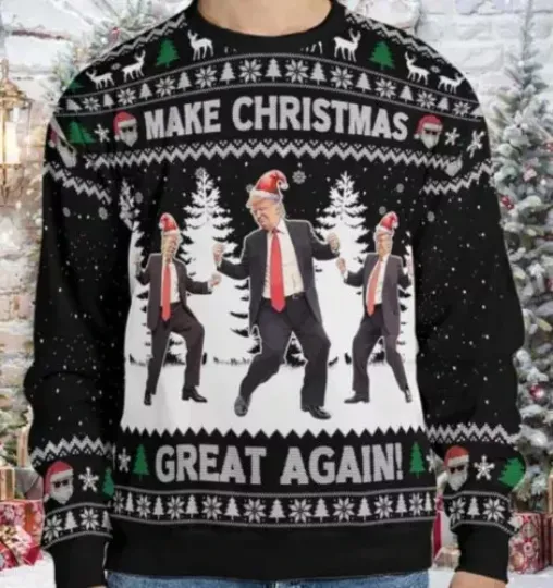 Trump Dancing Make Christmas Great Again Ugly Sweater, Gifts Christmas