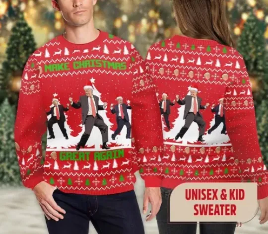 Trump Dancing Make Christmas Great Again Ugly Christmas Sweater Happy Holiday