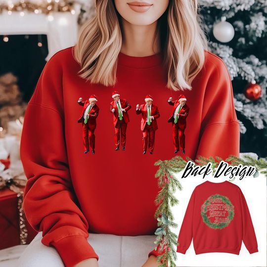 Make Christmas Great Again Trump Sweatshirt / trump dance / Merry Christmas Trump / maga republican conservative / political Santa Trump