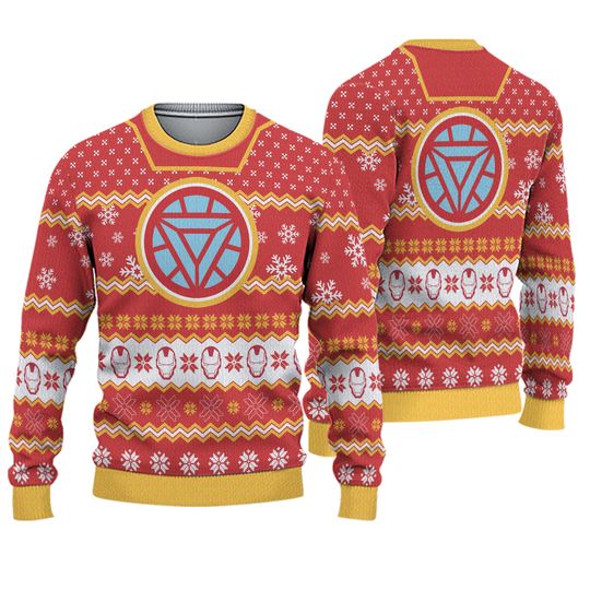 Arc Reactor Iron Man Ugly Christmas Sweater