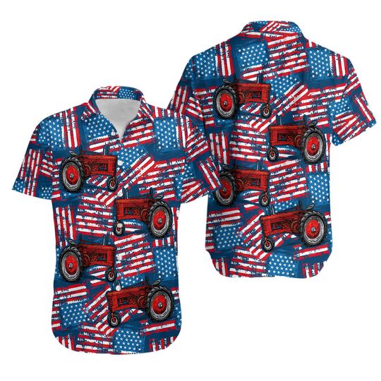 Discover Farm Tractor Hawaiian Shirts, 3D Hawaiian Shirt For Men, Summer Beach Shirt