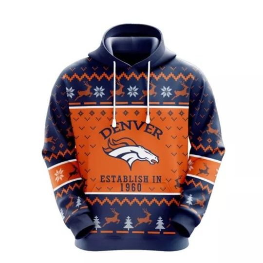 Denver Broncos Men's Pullover Hoodie Sweatshirt Workout Gym Jogging Jacket Coat