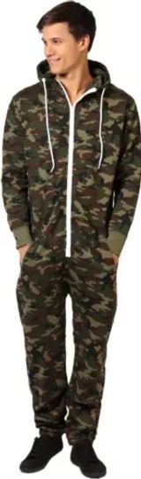 Unisex Mens Onesie0 Pajamas Adult Hooded One Piece Playsuit Jumpsuit All In One
