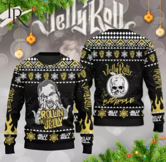BG Rollin Jelly Roll Bad Apple Ugly Sweater, Unisex All Size, Gift For Fans