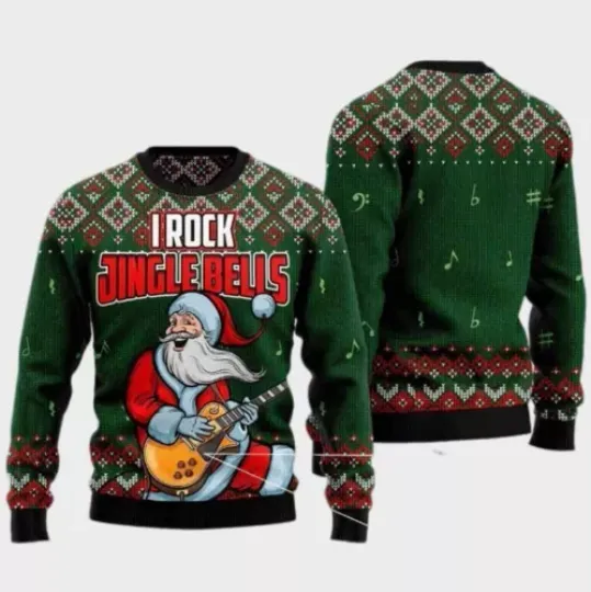 I Rock Jingle Bells Ugly Christmas Sweater