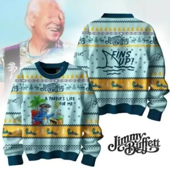 Jimmy Buffett A Parrot’s Life For Me Christmas Ugly Sweater