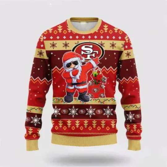 football San Francisco 49Ers Ugly Sweater Santa Claus Ugly Christmas Sweater