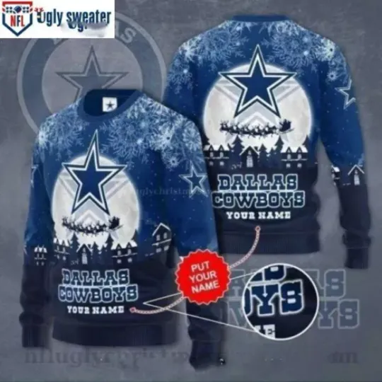 football Dallas Cowboys Snowy Logo Ugly Xmas Sweater – Unique Gift For Fans