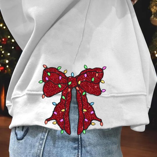Christmas Light Side Bow Sweatshirts