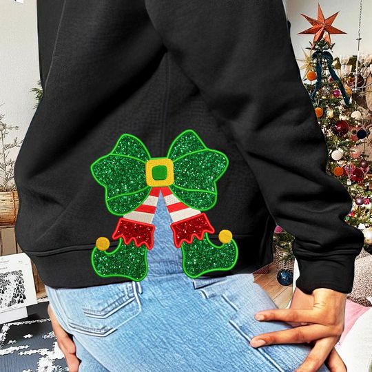 Christmas ELF Side Bow Sweatshirts