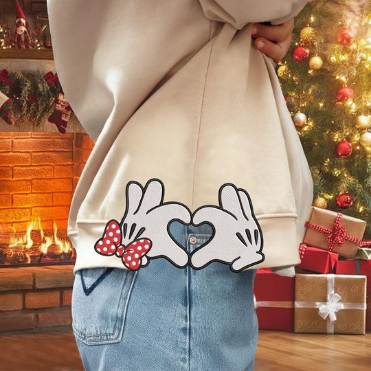 Christmas Coquette Mickey Minie Side Bow Sweatshirts