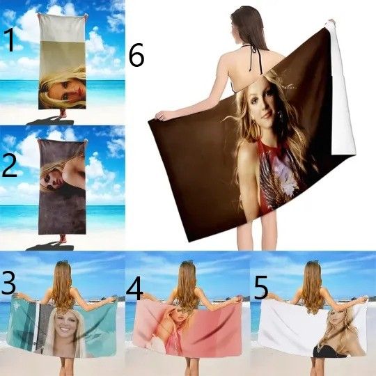 Singer Britney Spears Beach Towel Microfiber Sand Free Quick Dry Soft Sandproof Pool Towels Gift for Women Travel
