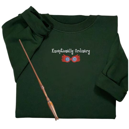Luna Lovegood spectrespecs embroidered sweatshirt, Exceptionally Ordinary, The Quibbler, Harry Potter