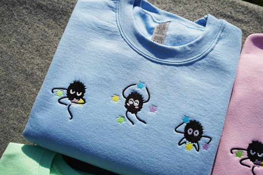 Kawaii Anime Embroidered Hoodie, Anime Lover Gift, Y2K Pastel Aesthetic, Otaku Anime Gift Hoodie, Anime Streetwear, Subtle Anime Clothing