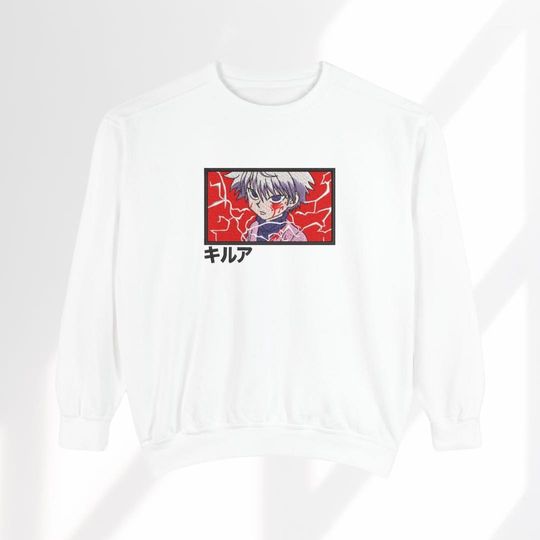 Killua Zoldyck, xHunter Embroidered Sweater, Anime Embroidered Sweatshirt, Anime Sweatshirt, Embroidered Sweatshirt