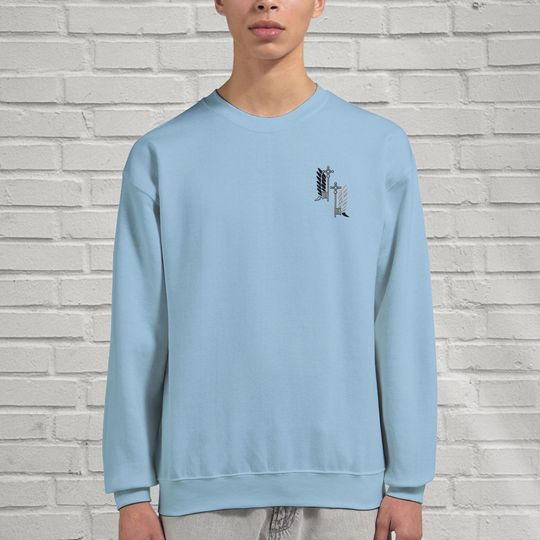 AO Titan Embroidery Sweatshirt Freedom Key Embroidery Sweatshirt Anime Design Embroidered Sweater Unisex Embroidery Shirt