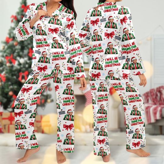 Trump Coquette Bow Christmas Pajamas, Trump Christmas Shirt, Trump Family Christmas Shirt, Trump Supporter Gifts, Republican Xmas Pajamas