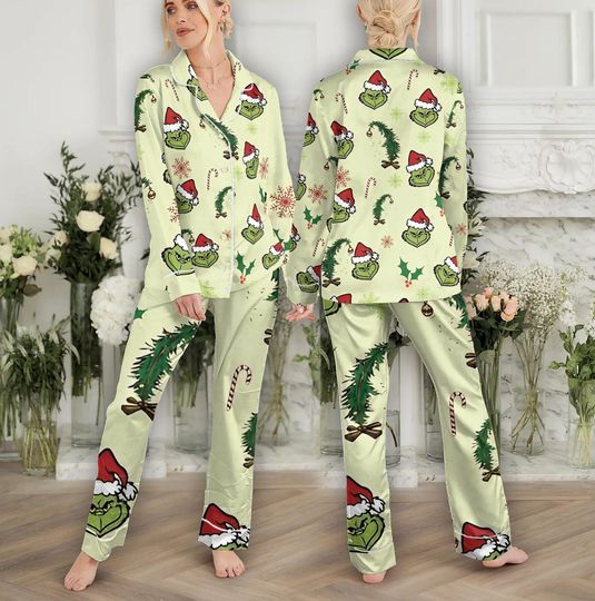 funny character Christmas Pajamas Set Family, Merry Grin Pajamas Set, Cute Grin Shirt, Vintage Christmas Party Gift