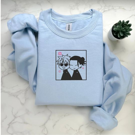 EMBROIDERED Gojo and Geto Sweatshirt, Unique Design Hoodie, Stand out from the Crowd, Perfect Gift for Anime Fans