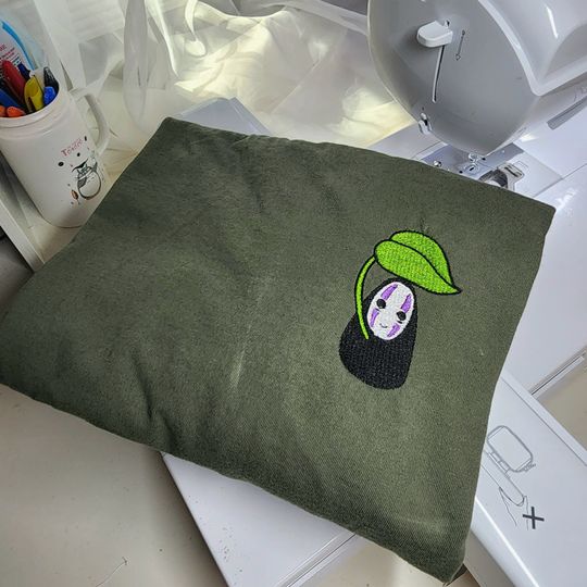 No Face Embroidered T Shirt, Ghibli Shirt, Anime Tee, Ghibli Apparel, Anime Merch
