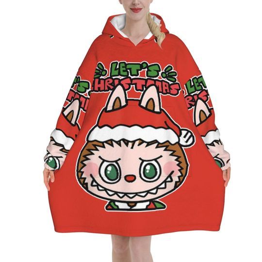 Christmas Labubu Cute Blanket Hoodie