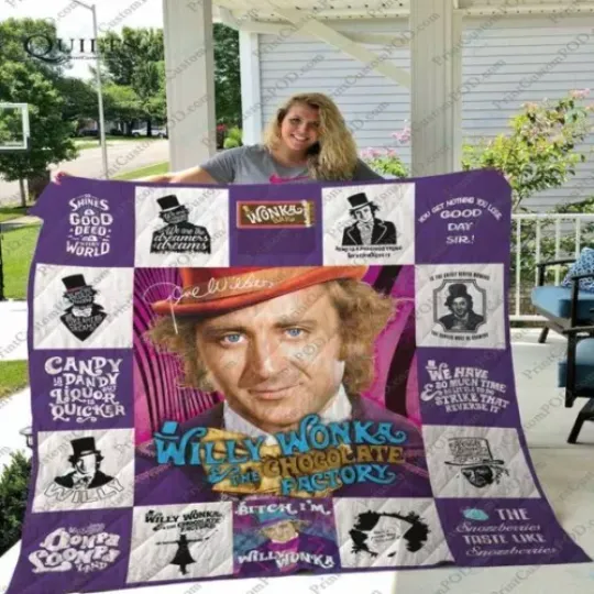 Willy Wonka The Chocolate Factory Quilt, Willy Wonka Quilt Blanket