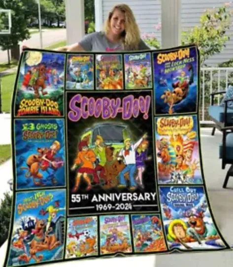 Scooby Doo 55th Anniversary 1969 2024 Scooby Doo Quotes Quilt Blanket