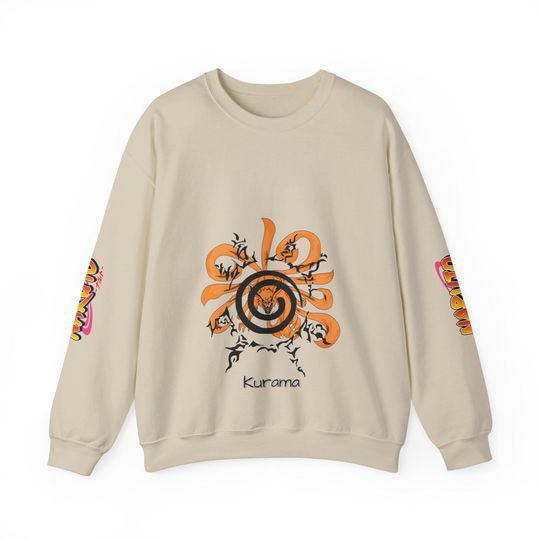 Kurama seal Narutoo theme Unisex Crewneck Sweatshirt, Anime Inspired, Cozy Wear for Fans, Perfect for Anime Conventions, Kurama & Narutoo
