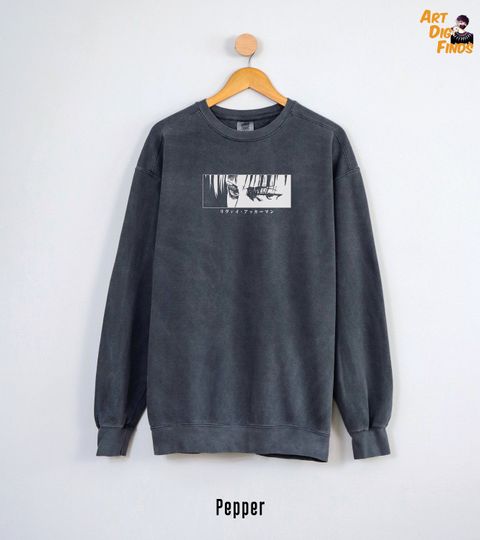 Levi Eyes AOT Sweatshirt,Unisex Crewneck,Oversized fit,Minimalist Anime Sweater,Gift for Him,Japanese Streetwear Gift,Subtle Anime Shirt