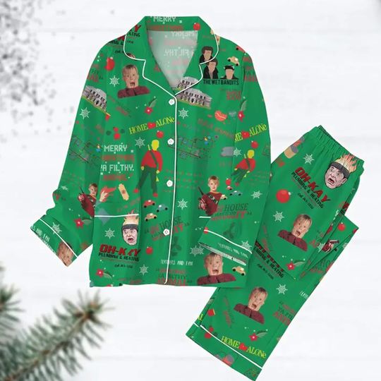 Christmas Home Alone Pajamas Set, Kevin McCallister Pajamas, Wet Bandits Holiday Pajamas, Funny Xmas Movie Gift