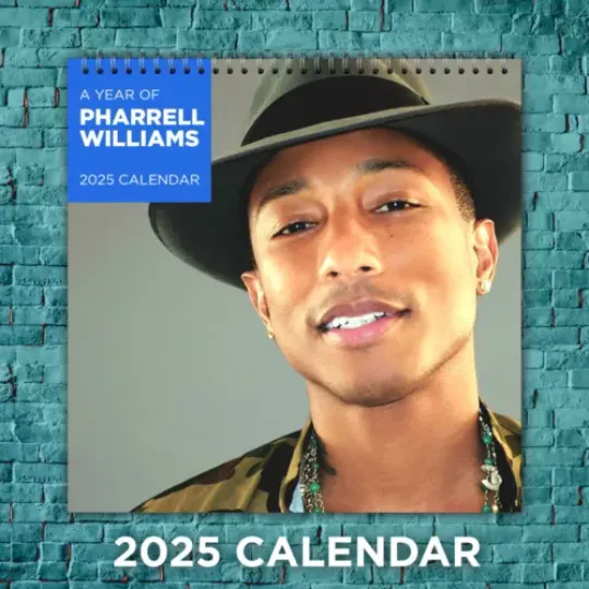 Pharrell Williams 2025 Music Stars Calendar, 12-Month Singer Wall Calendar