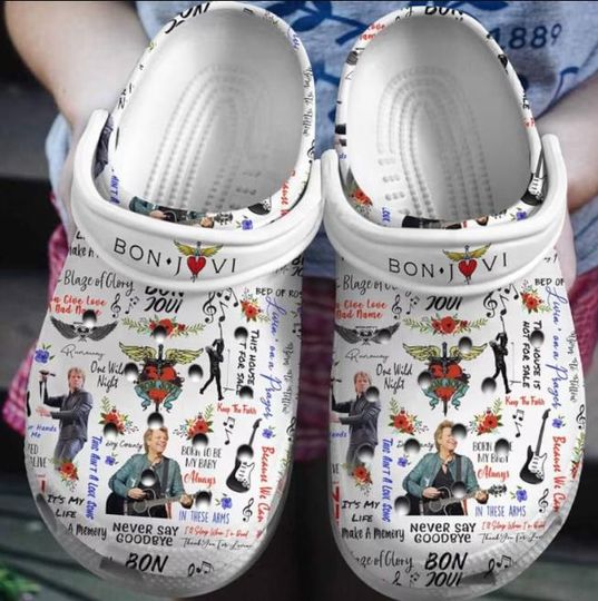 Bon Jovi Shoes, Bon Jovi Summer Shoes, Bon Jovi Sandals, Bon Jovi Slippers, Rock Band Shoes, Men's Sandals, Shoes For Mens Womens and Kids