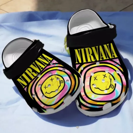 Retro Rock Band Smile Face Clogs Shoes