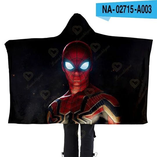 Spider Man Hooded Blanket, Baby Kids Boys Birthday Gift Hooded Blankets, Christmas Gifts