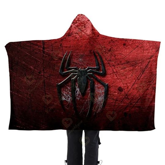Spider Man Hooded Blanket, Baby Kids Boys Birthday Gift Hooded Blankets, Christmas Gifts
