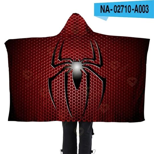 Spider Man Hooded Blanket, Baby Kids Boys Birthday Gift Hooded Blankets, Christmas Gifts