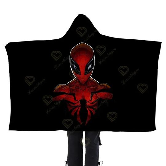Spider Man Hooded Blanket, Baby Kids Boys Birthday Gift Hooded Blankets, Christmas Gifts