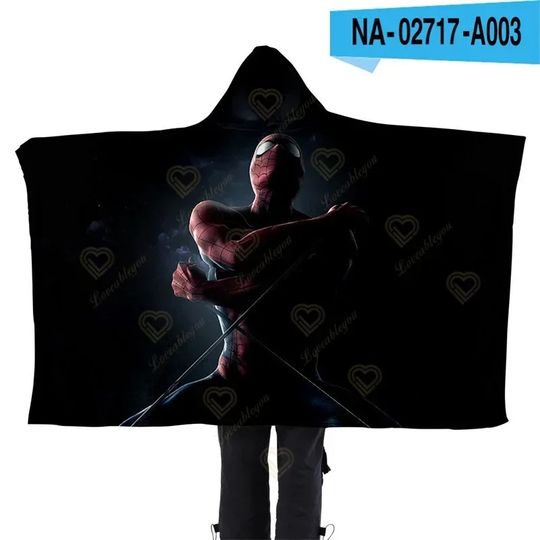 Spider Man Hooded Blanket, Baby Kids Boys Birthday Gift Hooded Blankets, Christmas Gifts