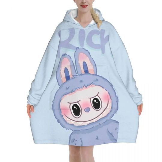 Kawaii Labubu Blanket Hoodie