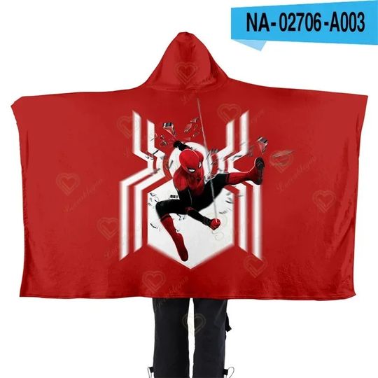 Spider Man Hooded Blanket, Baby Kids Boys Birthday Gift Hooded Blankets, Christmas Gifts