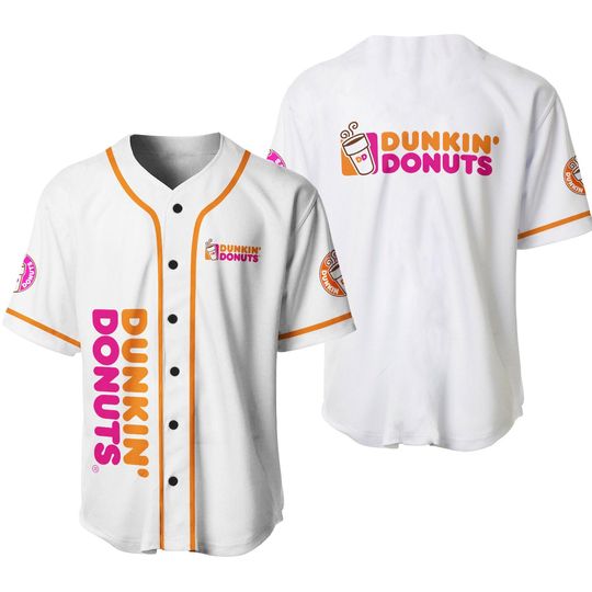 White Dunkin Donut Baseball Jersey