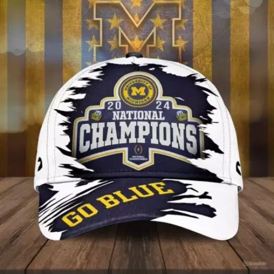 Michigan Wolverines Football 2024 National Champions Go Blue Baseball Cap