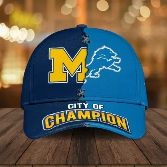 Michigan Wolverines Football x Detroit Lions Baseball Cap