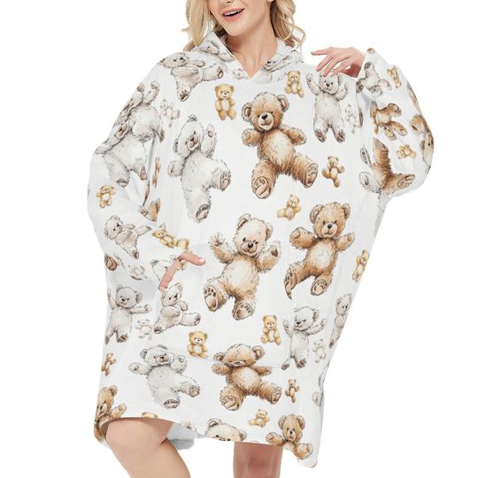 Teddy Bear Oversized Blanket Hoodie