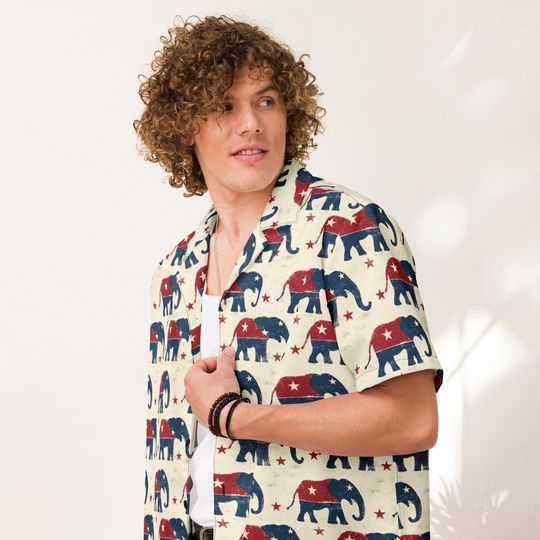 Republican Party Shirt, Trump Vance 2024, Hawaiian Election Shirt, VOTE Hawaiian Shirt, MAGA Hawaiian Shirt, Conservative Hawaiian Shirt