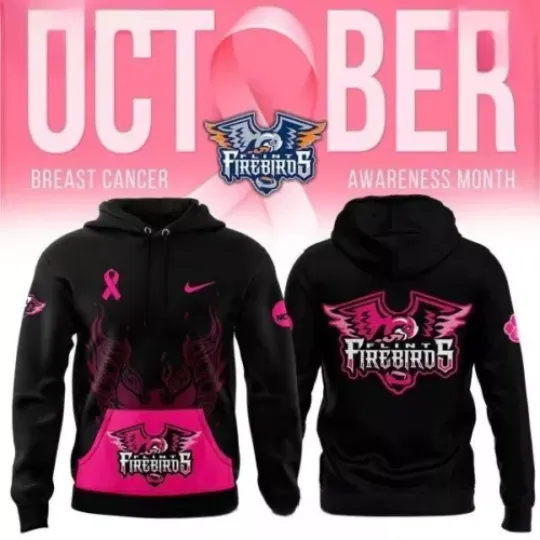 Fli.nt Fir.ebir.ds Breast Cancer 2024 3D Hoodie